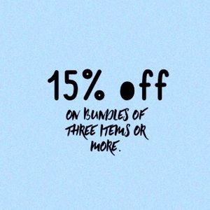 ✨ 15% off on bundles of three items or more ✨